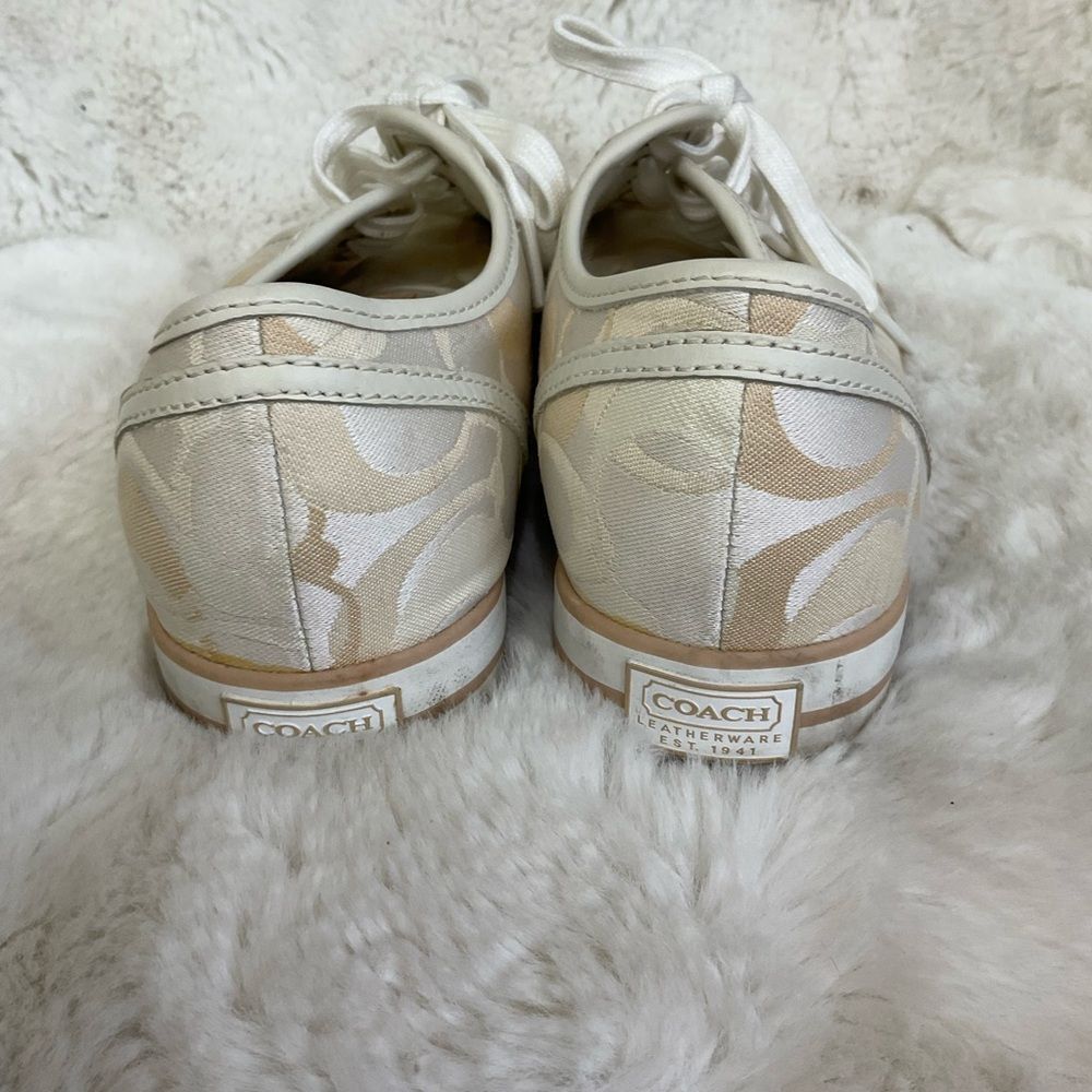 Coach Women’s Signature Dee Cream Lace-up Sneakers Shoes Size 8.5 - Picture 5 of 12